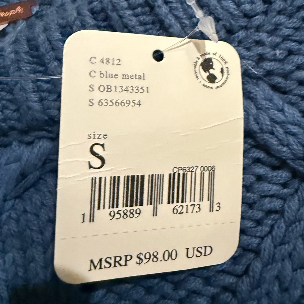 Free People Blue Cable Knit Dream Sweater - Picture 6 of 7